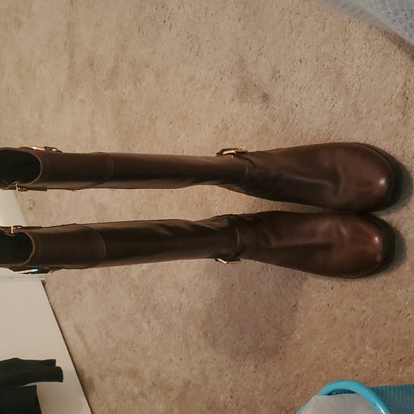 Michael Kors Leather dark brown knee high boots (8) - Picture 2 of 3